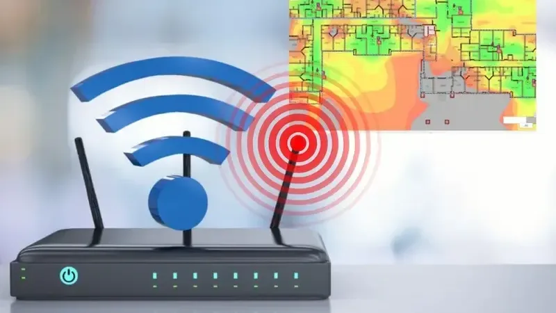 Conjunto de oficinas mostrando la cobertura wifi